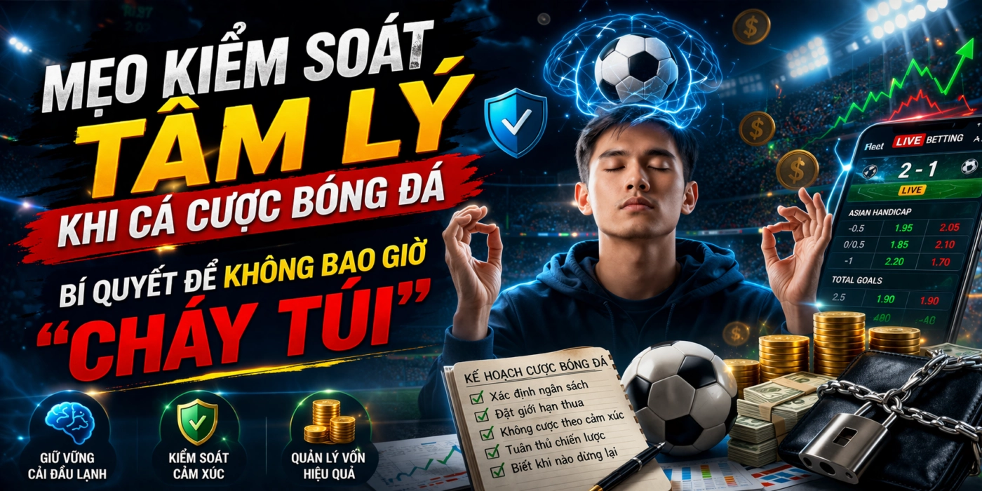 Mẹo kiểm soát tâm lý khi cá cược bóng đá: Bí quyết để không bao giờ “cháy túi”